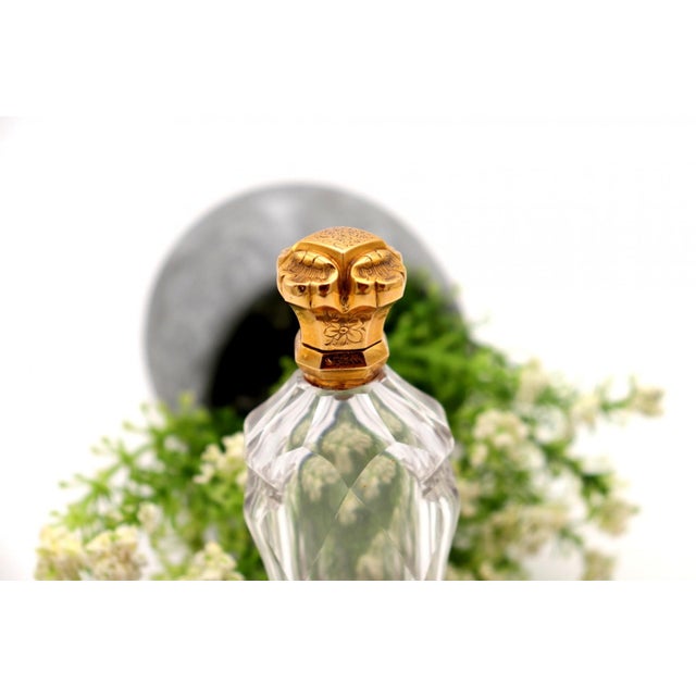 Perfume Bottle, Made of Glass and 15k Gold For Sale - Image 5 of 8