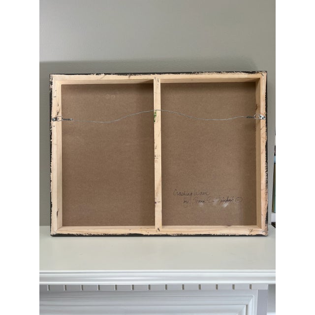 2020s Seascape on Board Original Oil Painting by Shann Spishak "Crashing Waves" For Sale - Image 5 of 6