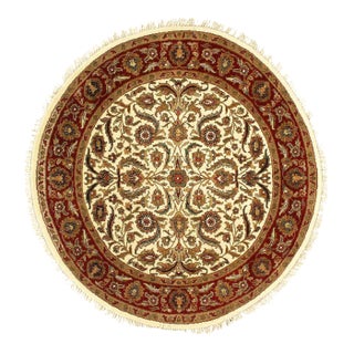 Pasargad DC Fine Hand Knotted Agra Round Rug For Sale