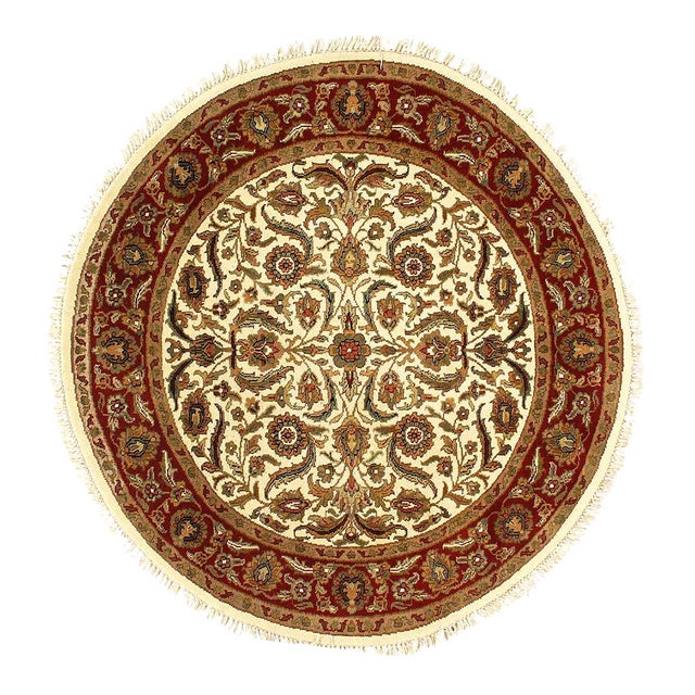 Pasargad DC Fine Hand Knotted Agra Round Rug For Sale