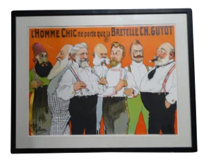 Albert Guillaume Advertisement for Charles Guyot Suspenders Lithographic Poster 1906