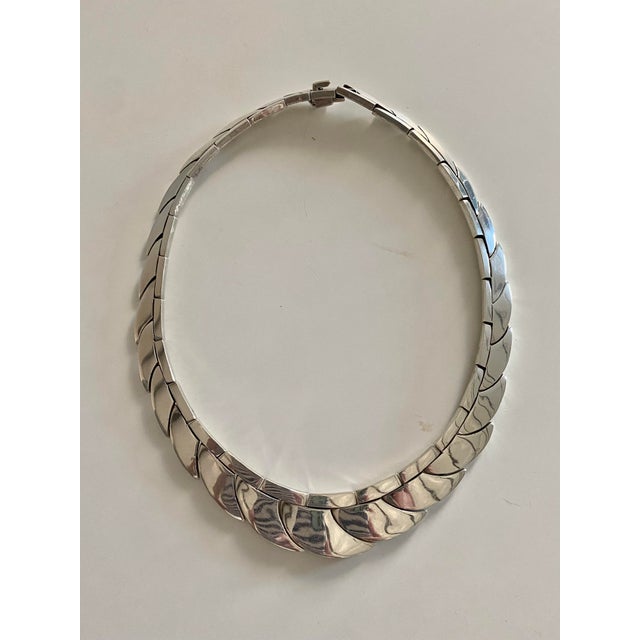 Silver Sterling Silver Taxco Interlocking Shingle Scale Necklace (After Antonio Pineda) For Sale - Image 8 of 18