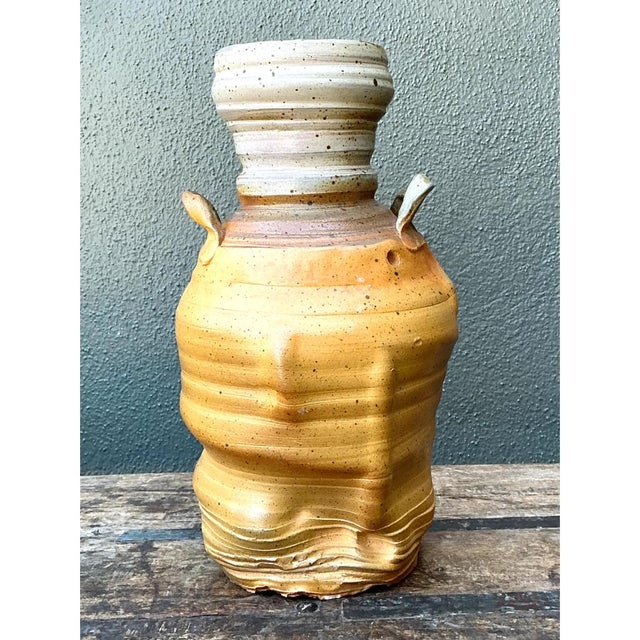 Vintage Handcrafted Studio Pottery Vase For Sale - Image 4 of 12