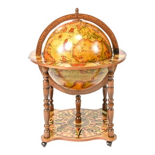 Vintage Mid Century Italian Globe Bar Cart For Sale