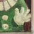 Vintage Folk Art Oil on Woven Fabric Painting of Red Faced Circus Clown in Green Suit, Signed J D For Sale In New York - Image 6 of 10