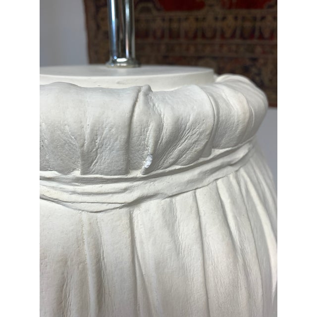 Sculpture Materials Postmodern Draped Plaster Lamp After John Dickinson Trompe l'Oeil For Sale - Image 7 of 8