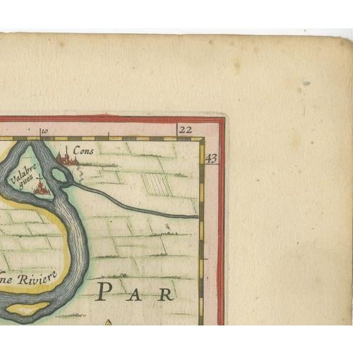 Copper Antique Blaeu Map of the Principality of Orange and Avignon, 1642 For Sale - Image 8 of 12