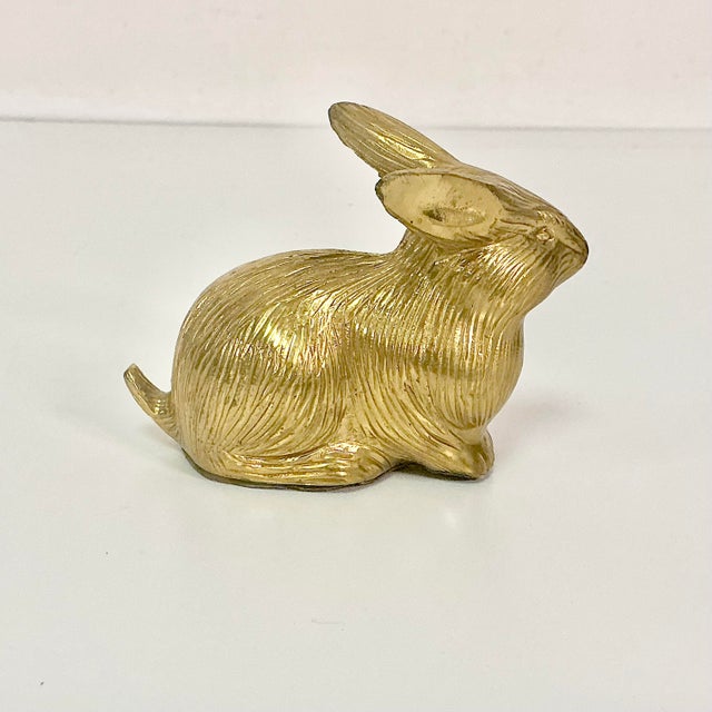Mid-Century Hollywood Regency Boho Chic Brass Bunny Figurine. For Sale - Image 11 of 13