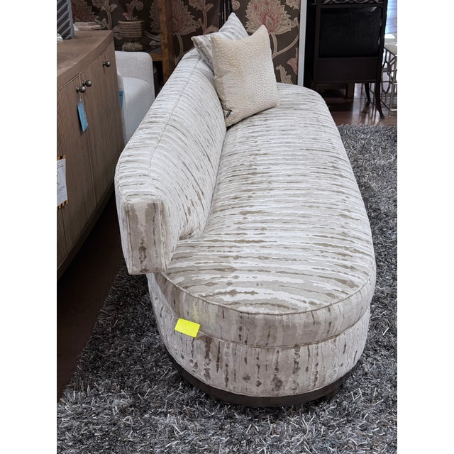 Transitional Late 20th Century Tomlinson Cambria Curved Velvet Sofa by Theodore Alexander For Sale - Image 3 of 10