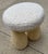 Sculptural Stool Attributed to Sam Klemick for Otherside Objects – Shearling Seat With Carved Wood Base For Sale - Image 4 of 5