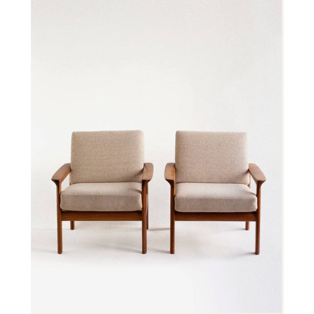Wood Vintage Lounge Chairs by Arne Wahl Iversen for Komfort, 1960s, Set of 2 For Sale - Image 7 of 7