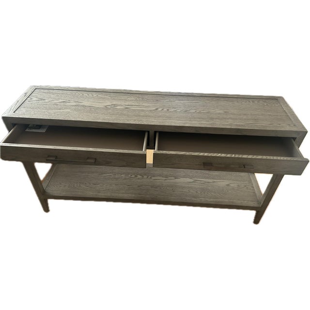 Beautiful RH French Contemporary Two-Drawer Console Table. Versatile, compliments any style.