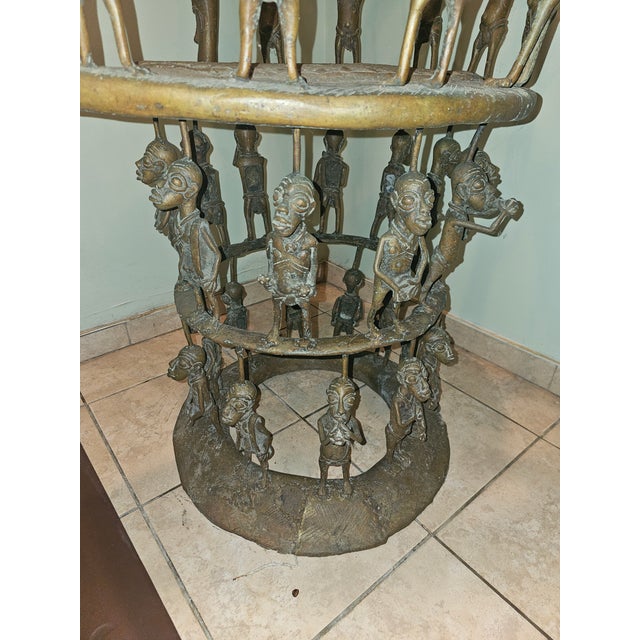 Mid 20th Century Cameroon Bronze Female Ceremonial Throne For Sale - Image 13 of 14