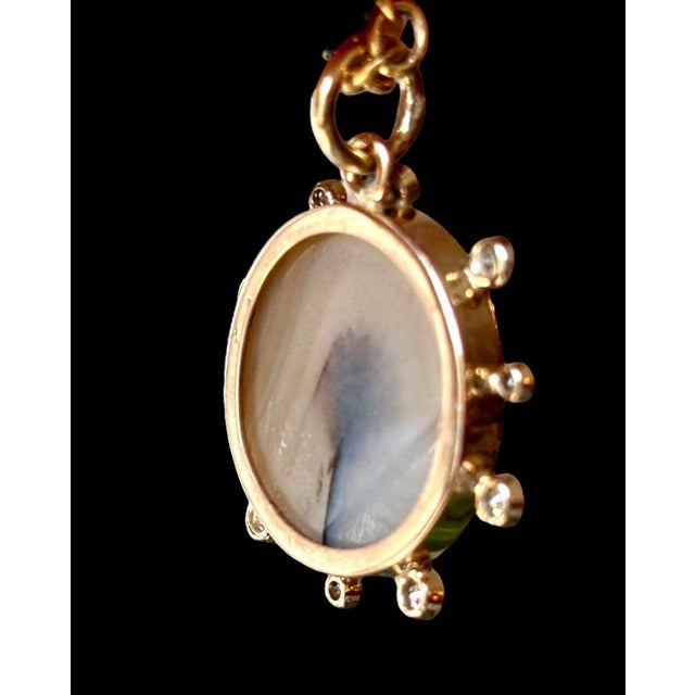 Dendritic Pendant With Diamonds & 14k Gold For Sale - Image 11 of 12