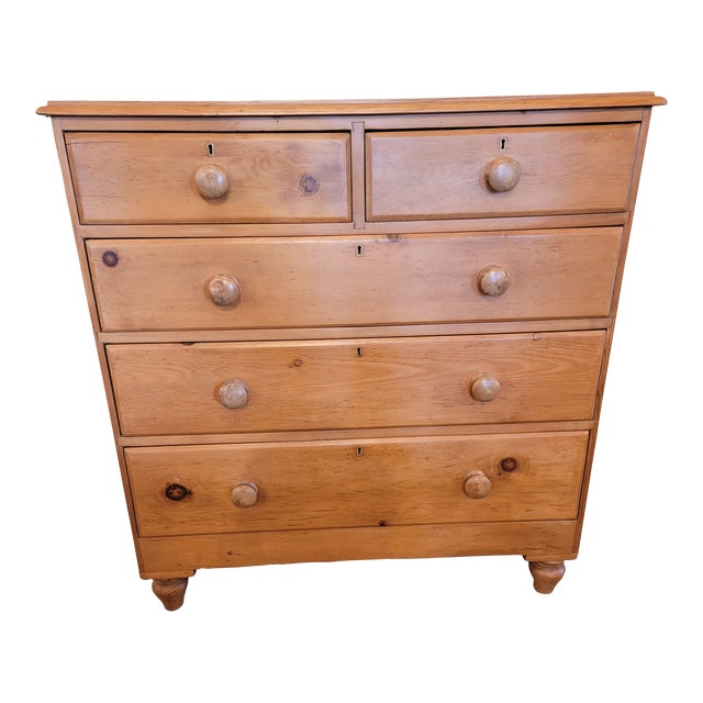 Antique Pine Two Drawers Over Three Drawers - Chest of Drawers - From Uk - Circa 1880 For Sale