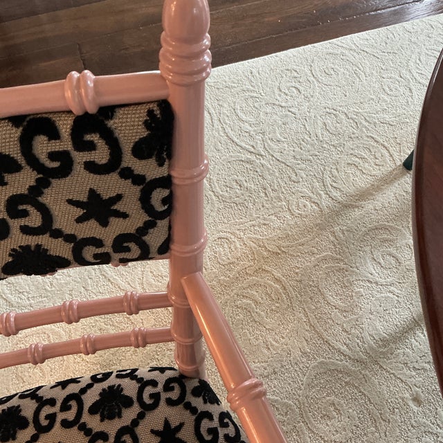 Light Pink Chiavari Gg Bees Chair With Arm Rest Gucci For Sale - Image 8 of 12