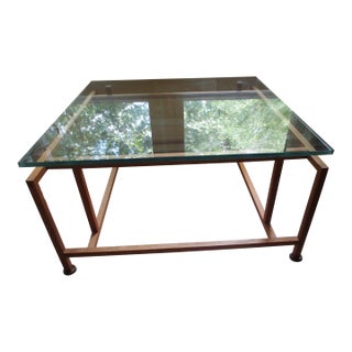 1970s Danish Modern Teak Table With Glass Top Designed by Henning Norgaard for Komfort Made in Denmark For Sale