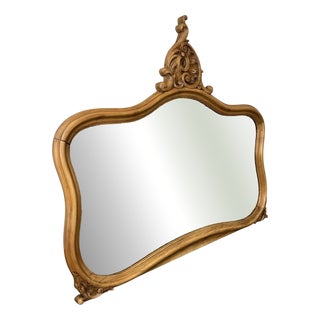 Antique French Style Carved Wall Mirror For Sale