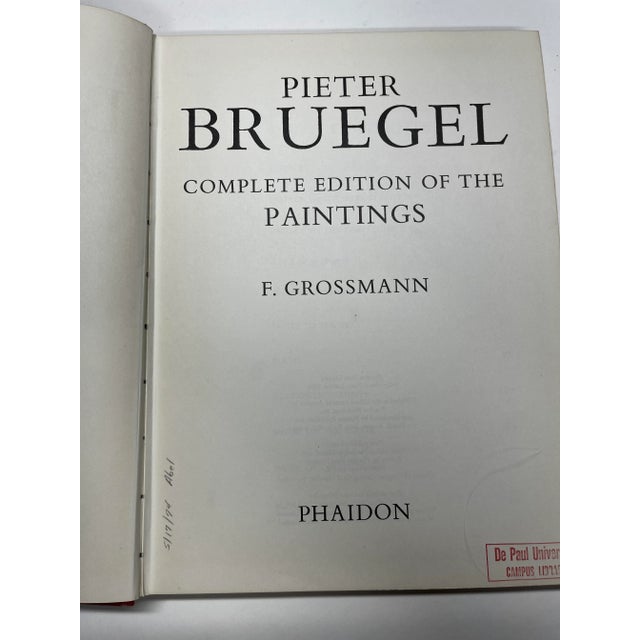 F. Grossman. PIETER BRUEGEL: Complete Edition of the Paintings. Hardcover with cloth. Former library book with the usual...