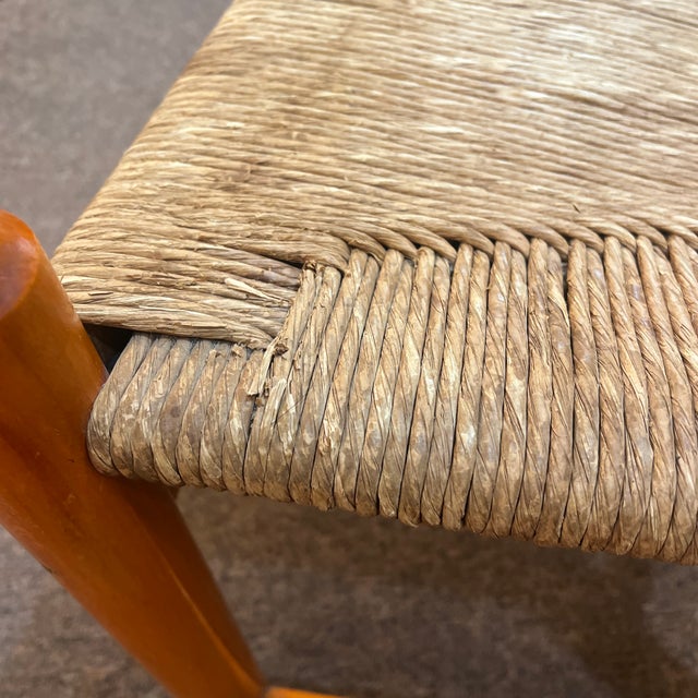 1960s Vintage Sculptural Chair Hank Lowenstein Padova Chair Rush Seat For Sale - Image 9 of 11