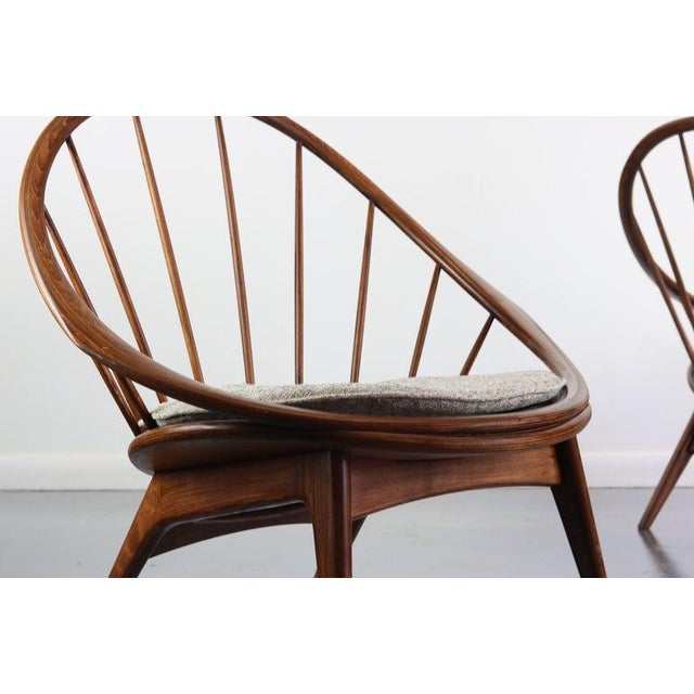 Ib Kofod-Larsen Ib Kofod-Larsen for Selig Hoop Chairs - A Pair of Two (2) For Sale - Image 4 of 7