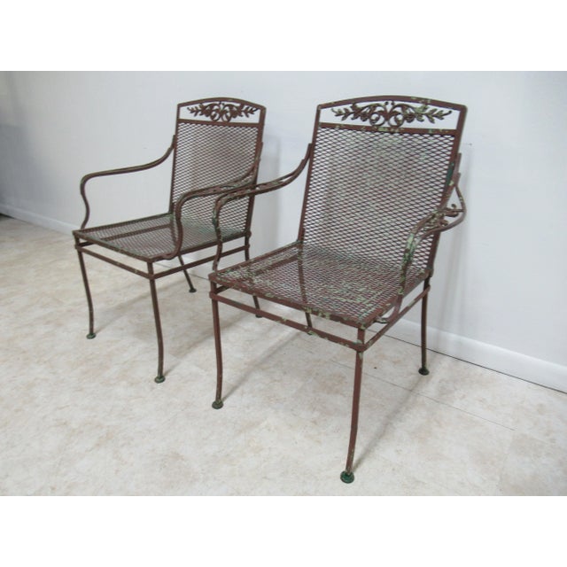 Art Nouveau 1960s Art Nouveau Woodard Daisy Patio Arm Chairs - a Pair For Sale - Image 3 of 13