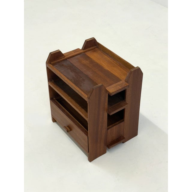 1970s Art Deco Oak Bedside Table, 1970s For Sale - Image 5 of 9