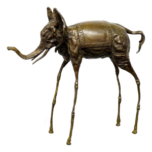After Salvador Dali, Surreal Space Elephant, Bronze Sculpture