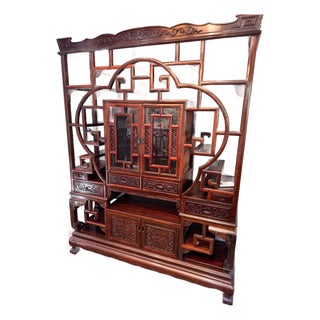 Asymmetrical Multi-Tiered Curio Cabinet / Display Hutch: For Sale