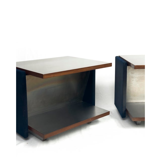 Vintage Italian Stainless Steel-Clad Side Tables, 1970s, Set of 2 For Sale - Image 4 of 8