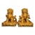Pair of Gilt Bronze Guardian Lions – 7.9" Foo Dogs on Dragon Relief Bases With Xuande Mark For Sale