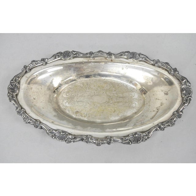 Vintage Victorian Style Silver Plated Oval 13.5" Trinket Serving Dish (A) For Sale - Image 17 of 17
