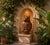 Vintage Italian-Style Terracotta Owl Garden Statue & Lantern For Sale - Image 10 of 12