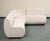 Crate & Barrel 3-Piece Dining Banquette With Rounded Corner in Ivory Velvet For Sale - Image 4 of 9