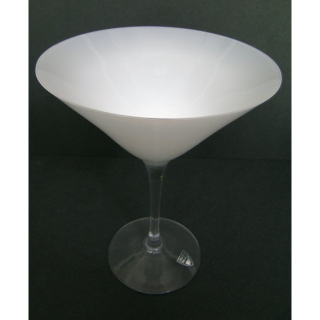 2000 - 2009 Vintage Orrefors Sweden Milky Crystal Martini Glasses - Set of 6 For Sale - Image 5 of 5