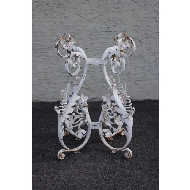 Vintage Italian Style Painted Wrought Iron Garden Plant Stand or Table Base For Sale - Image 16 of 16