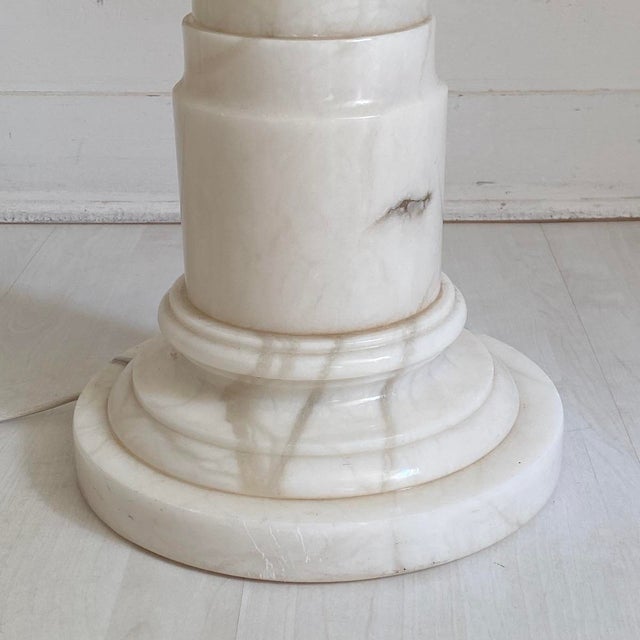 Illuminated Alabaster Column Stand, 1970s For Sale - Image 3 of 9