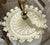 1960s 1960s Hollywood Regency Mid Century Swag Two-Light Ceiling Fixture - White Frosted Ruffled Drapery Shades For Sale - Image 5 of 12