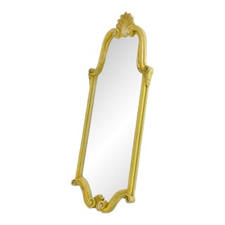 1940s Carved Giltwood Wall Mirror, Rococo Revival For Sale