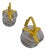 Wall Lamps in Yellow Lacquered Aluminum with Fresnel Glass, 1960s, Set of 2 For Sale