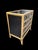 A wonderful vintage smooth black and bamboo surround 5 drawer Regency chest. The chest features smooth black background...