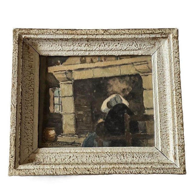 Small watercolor on Canson paper, numbered 53 and titled "Breton Interior." It depicts a woman from the Bigouden region...