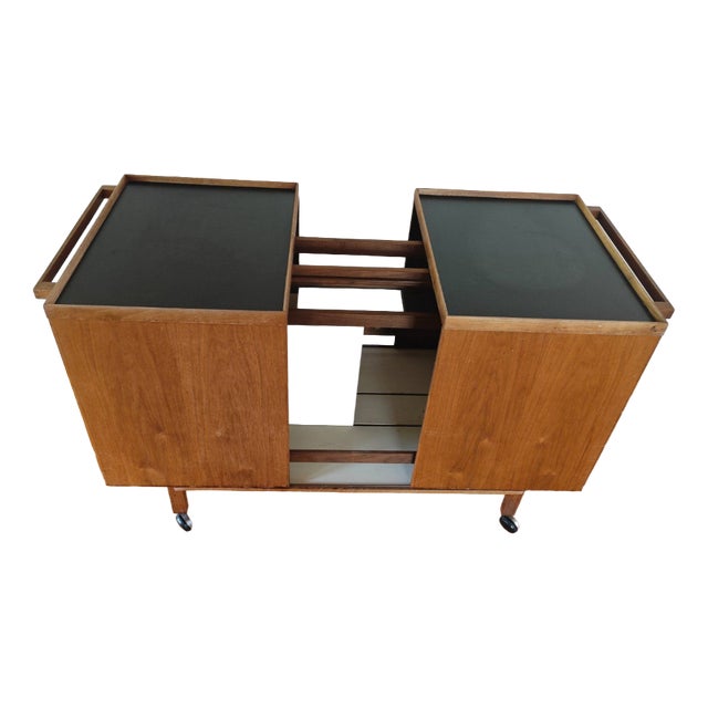 Mid-Century Modern Serving Trolley in Teak by Niels Glasdam, 1970s For Sale