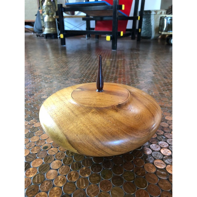 Contemporary Bill Ooms Mesquite Wood Turned Lidded Vessel For Sale - Image 3 of 7