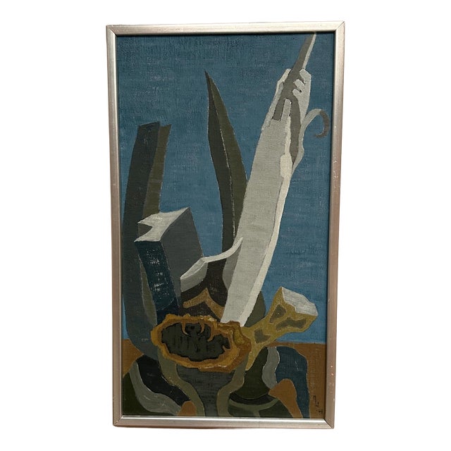 Marit Wahlström Schönbäck, Aqave, 1969, Oil Painting on Canvas, Framed For Sale