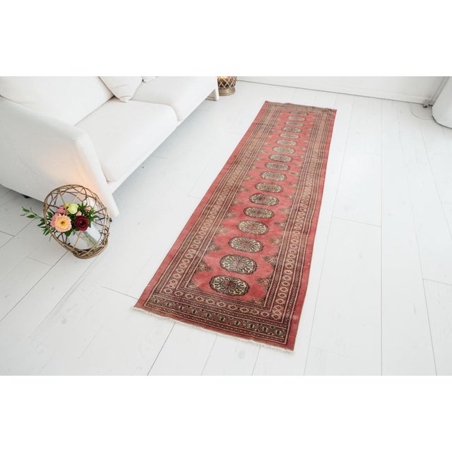 Red Anatolian Oushak Hallway Runner For Sale - Image 8 of 10