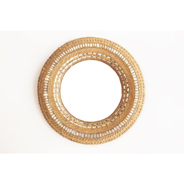 20th Century French Golden Talosel and Glass Convex Mirror For Sale - Image 10 of 10