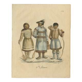 Brodtmann, Nenet, Aleut & Inuit Costume Study, Lithograph, 1816 For Sale