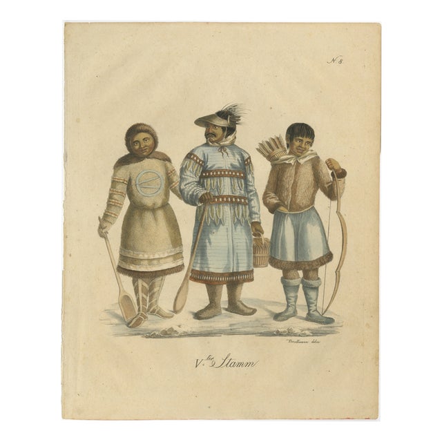 Brodtmann, Nenet, Aleut & Inuit Costume Study, Lithograph, 1816 For Sale
