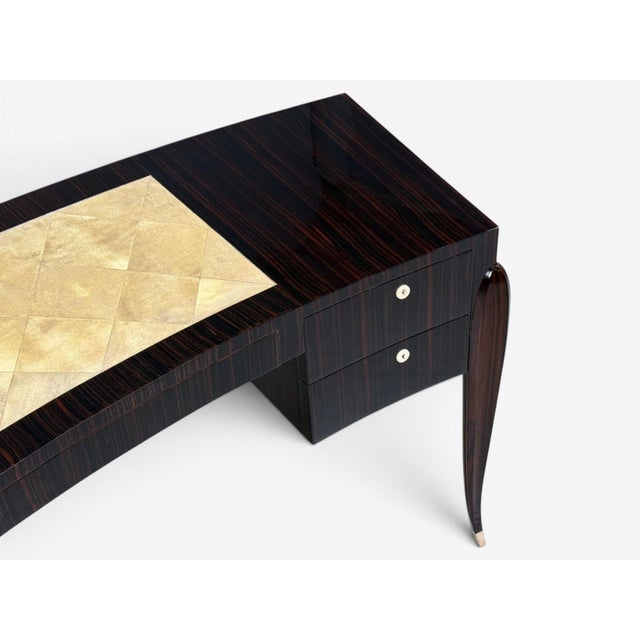 Émile-Jacques Ruhlmann Attr., Desk, Macassar Mahogany, Shagreen, France, 1900s For Sale - Image 10 of 17
